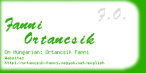 fanni ortancsik business card